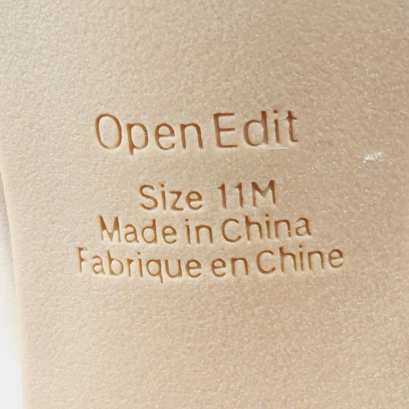 NEW Open Edit Saydee Tan Cream Block Heel Slip On Square Toe Sandals O816 - Picture 11 of 15